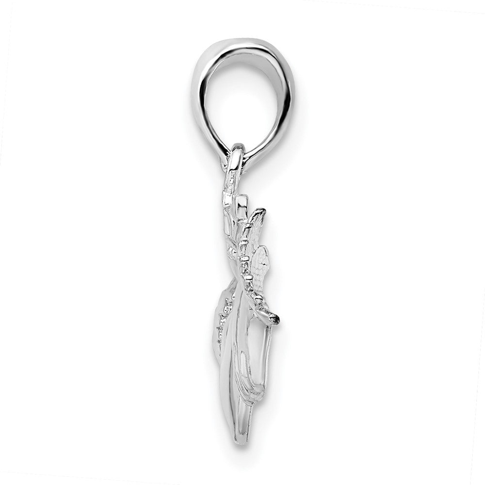 FJC Finejewelers 925 Sterling Silver Rhodium Plated Polished Claddagh Charm 25 mm