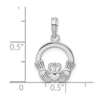FJC Finejewelers 925 Sterling Silver Rhodium Plated Polished Claddagh Circle Charm 13 mm