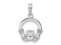 FJC Finejewelers 925 Sterling Silver Rhodium Plated Polished Claddagh Circle Charm 13 mm