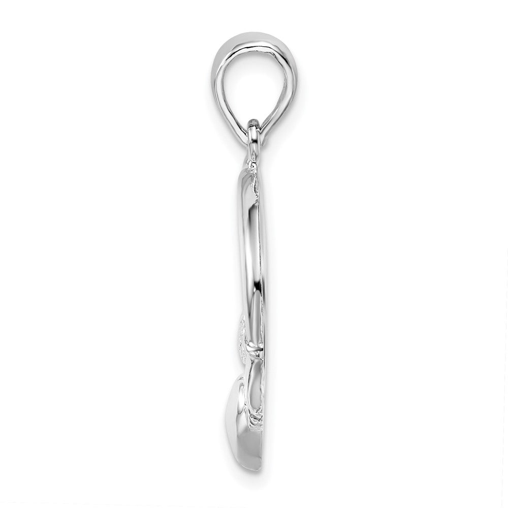 FJC Finejewelers 925 Sterling Silver Rhodium Plated Polished Large Claddagh Circle Charm 17 mm