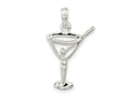 FJC Finejewelers 925 Sterling Silver Rhodium Plated Polished Cut-out Martini with Olive Charm 26 x 15 mm