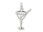 FJC Finejewelers 925 Sterling Silver Rhodium Plated Polished Cut-out Martini with Olive Charm 26 x 15 mm