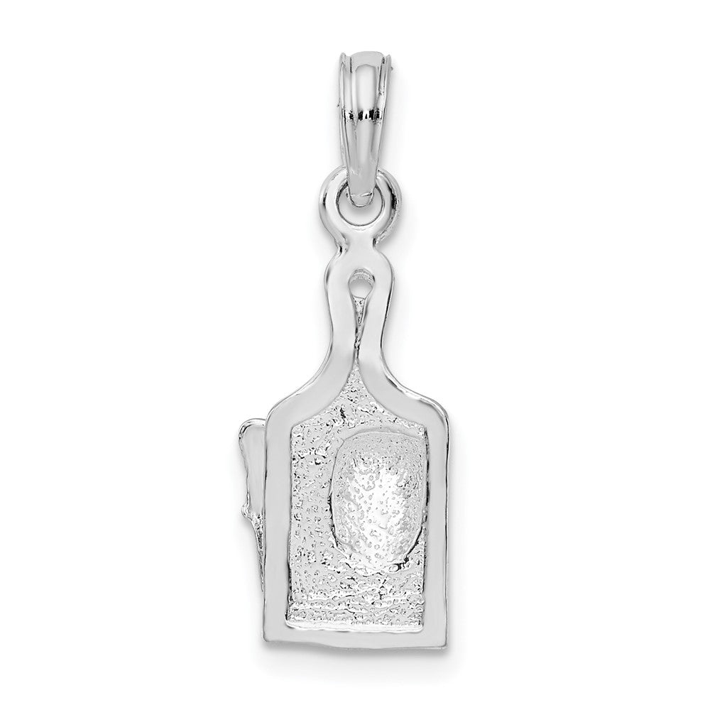 FJC Finejewelers 925 Sterling Silver Rhodium Plated Polished Cheese Board with Knife Charm 23 x 8 mm