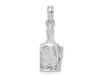 FJC Finejewelers 925 Sterling Silver Rhodium Plated Polished Cheese Board with Knife Charm 23 x 8 mm