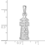FJC Finejewelers 925 Sterling Silver Rhodium Plated Polished 3D Lighthouse Charm 28 x 8 mm