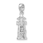 FJC Finejewelers 925 Sterling Silver Rhodium Plated Polished 3D Lighthouse Charm 28 x 8 mm