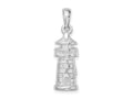 FJC Finejewelers 925 Sterling Silver Rhodium Plated Polished 3D Lighthouse Charm 28 x 8 mm