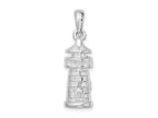 FJC Finejewelers 925 Sterling Silver Rhodium Plated Polished 3D Lighthouse Charm 28 x 8 mm