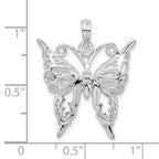 FJC Finejewelers 925 Sterling Silver Rhodium Plated Polished Cut-out Butterfly Charm 21 mm