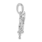 FJC Finejewelers 925 Sterling Silver Rhodium Plated Polished Raging Bull Charm 28 mm