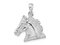 FJC Finejewelers 925 Sterling Silver Rhodium Plated Polished Horse Head Charm 20 mm
