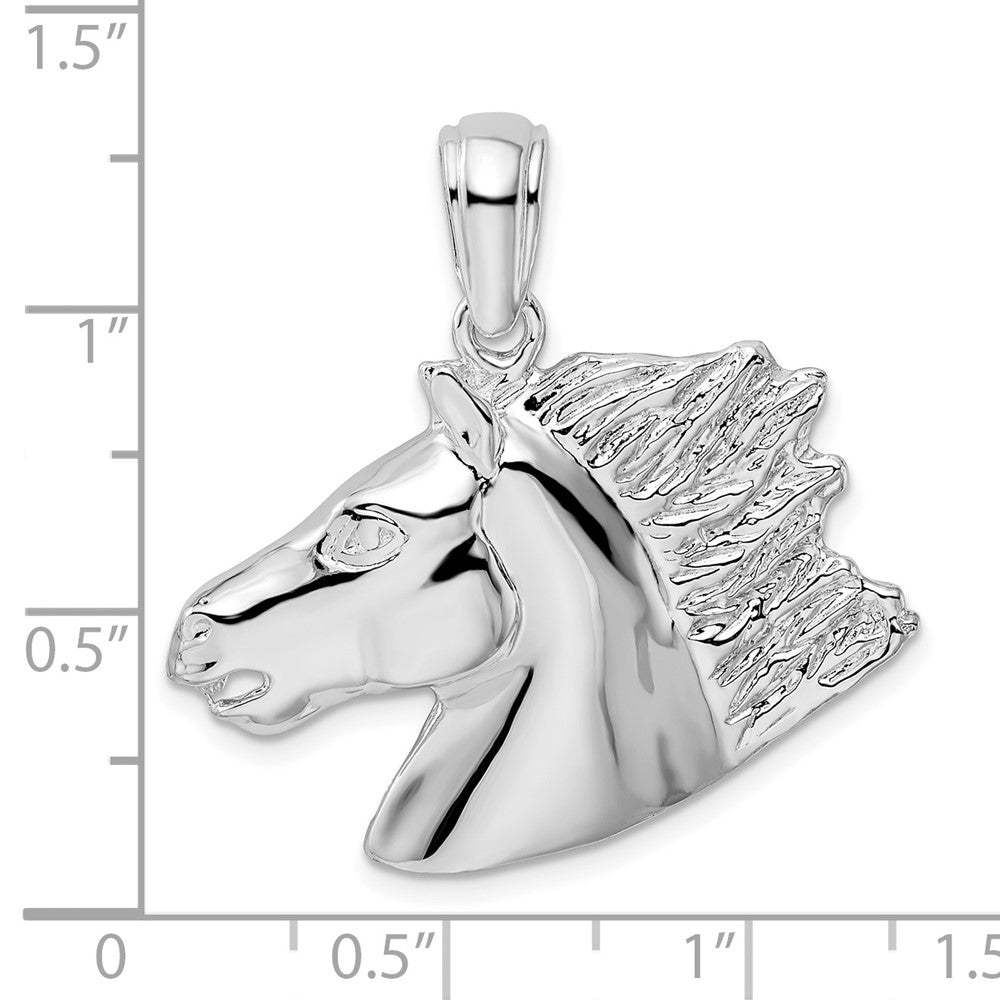 FJC Finejewelers 925 Sterling Silver Rhodium Plated Polished Horse Head Charm 31 mm