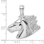 FJC Finejewelers 925 Sterling Silver Rhodium Plated Polished Horse Head Charm 31 mm