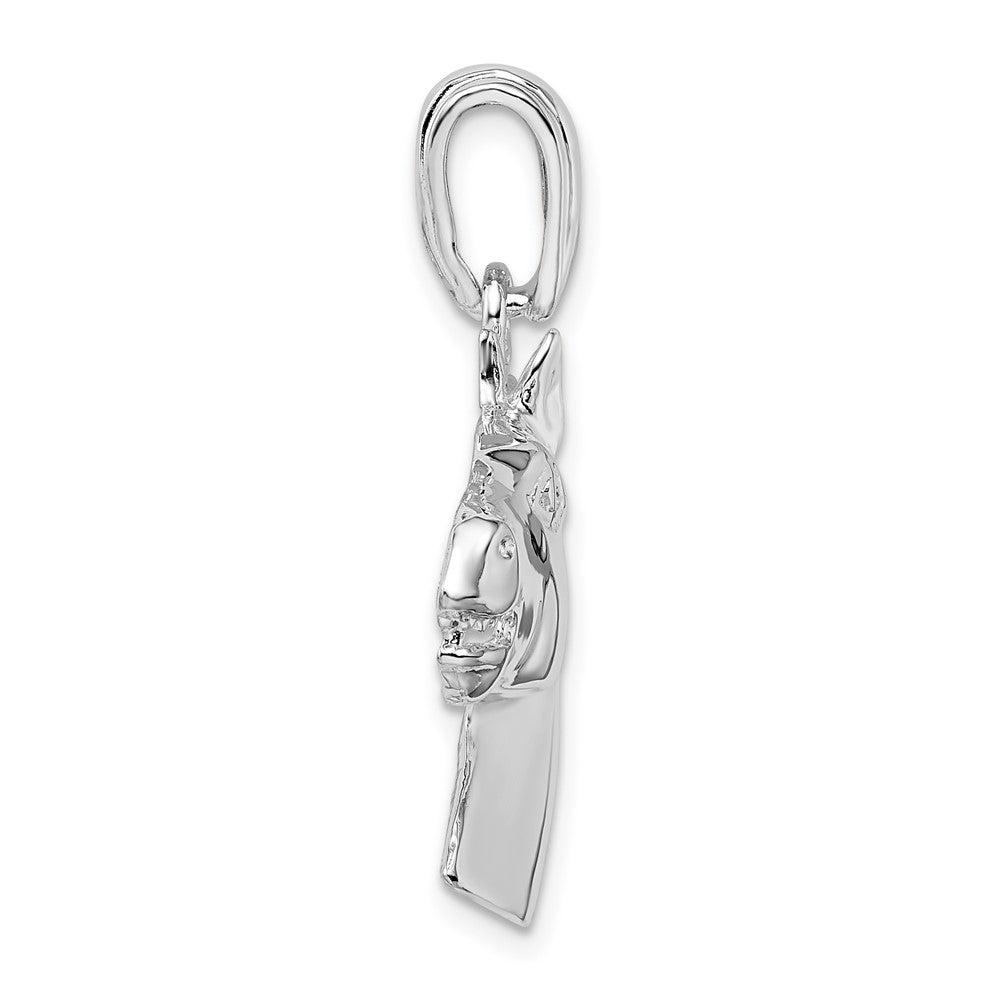 FJC Finejewelers 925 Sterling Silver Rhodium Plated Polished Horse Head Charm 31 mm