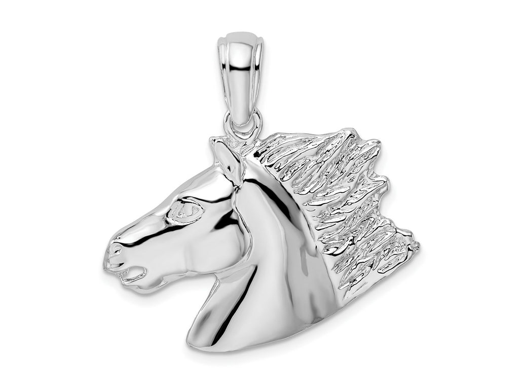 FJC Finejewelers 925 Sterling Silver Rhodium Plated Polished Horse Head Charm 31 mm