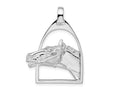 FJC Finejewelers 925 Sterling Silver Rhodium Plated Polished Horse Head with Stirrup Charm 23 mm