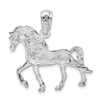 FJC Finejewelers 925 Sterling Silver Rhodium Plated Polished Walking Horse Charm 30 mm