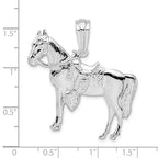 FJC Finejewelers 925 Sterling Silver Rhodium Plated Polished Horse with Saddle Charm 35 mm