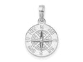 FJC Finejewelers 925 Sterling Silver Rhodium Plated Polished Mini Compass Charm 19 x 12 mm