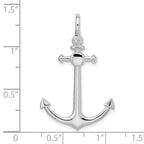 FJC Finejewelers 925 Sterling Silver Rhodium Plated Polished 3D Small Anchor Charm 34 x 21 mm