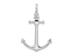 FJC Finejewelers 925 Sterling Silver Rhodium Plated Polished 3D Small Anchor Charm 34 x 21 mm