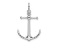 FJC Finejewelers 925 Sterling Silver Rhodium Plated Polished 3D Anchor Charm 33 x 19 mm