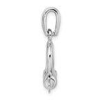 FJC Finejewelers 925 Sterling Silver Rhodium Plated Polished 3D Med. Shackle Link Charm 25 x 13 mm