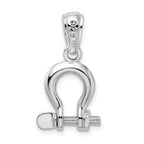 FJC Finejewelers 925 Sterling Silver Rhodium Plated Polished 3D Med. Shackle Link Charm 25 x 13 mm
