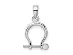 FJC Finejewelers 925 Sterling Silver Rhodium Plated Polished 3D Small Shackle Link Charm 21 x 12 mm