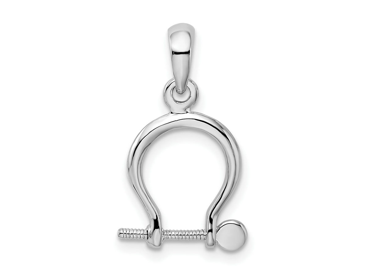 FJC Finejewelers 925 Sterling Silver Rhodium Plated Polished 3D Small Shackle Link Charm 21 x 12 mm