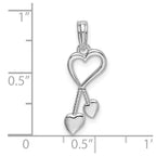 FJC Finejewelers 925 Sterling Silver Rhodium Plated Polished Cut-out Heart with Tassel Charm