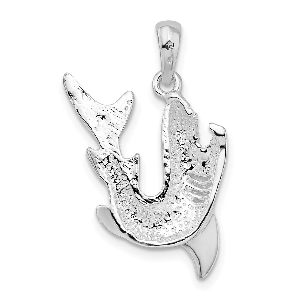 FJC Finejewelers 925 Sterling Silver Rhodium Plated Polished Jumping Shark Charm 25 x 18 mm