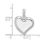 FJC Finejewelers 925 Sterling Silver Rhodium Plated Polished Teardrop Heart Charm