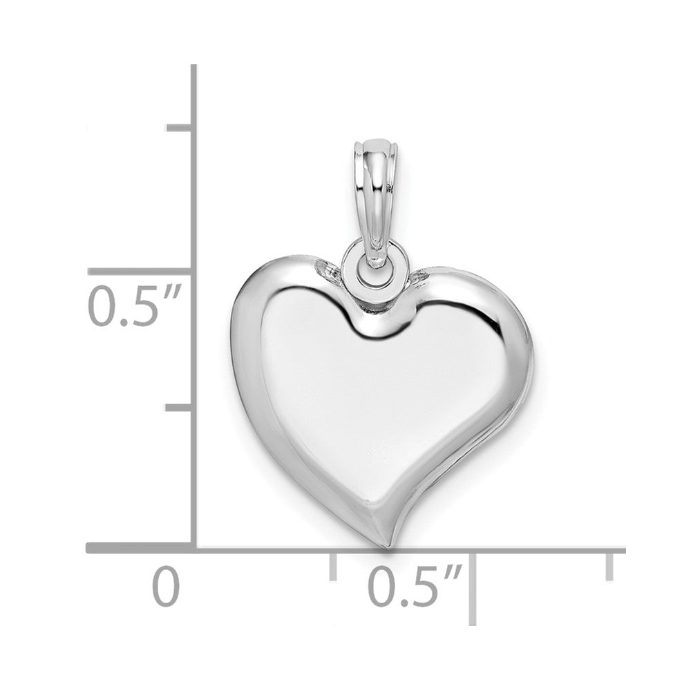 FJC Finejewelers 925 Sterling Silver Rhodium Plated Polished Teardrop Heart Charm