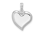 FJC Finejewelers 925 Sterling Silver Rhodium Plated Polished Teardrop Heart Charm