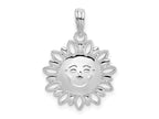 FJC Finejewelers 925 Sterling Silver Rhodium Plated Polished Smiling Sun Charm 15 mm