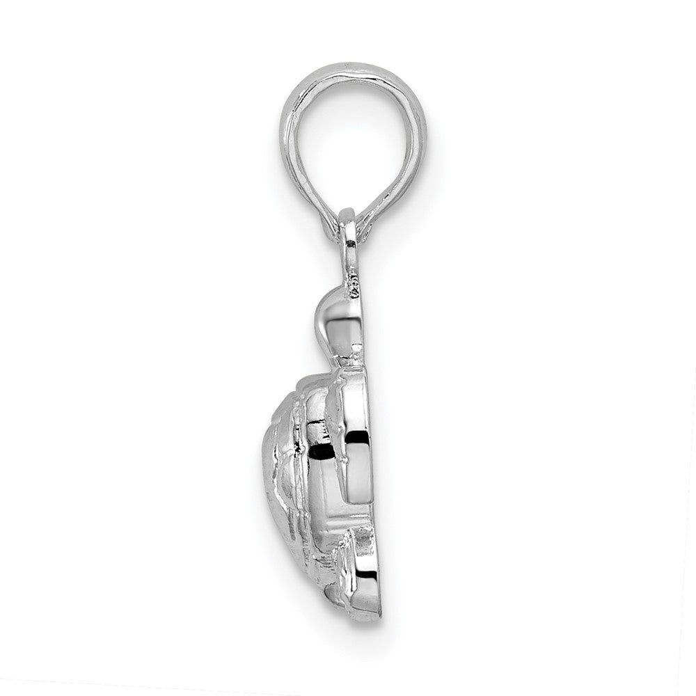FJC Finejewelers 925 Sterling Silver Rhodium Plated Polished Mini Sea Turtle Charm 19 x 10 mm