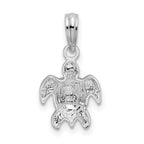 FJC Finejewelers 925 Sterling Silver Rhodium Plated Polished Mini Sea Turtle Charm 19 x 10 mm