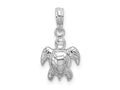 FJC Finejewelers 925 Sterling Silver Rhodium Plated Polished Mini Sea Turtle Charm 19 x 10 mm