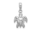 FJC Finejewelers 925 Sterling Silver Rhodium Plated Polished Mini Sea Turtle Charm 19 x 10 mm