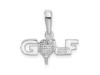 FJC Finejewelers 925 Sterling Silver Rhodium Plated Polished GOLF Tee and Club Charm 17 mm