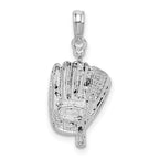 FJC Finejewelers 925 Sterling Silver Rhodium Plated Polished 3D Baseball/Bat/Glove Charm 11 mm