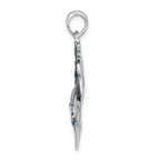 FJC Finejewelers 925 Sterling Silver Rhodium Plated Polished Enameled Sailfish Charm 34 x 40 mm