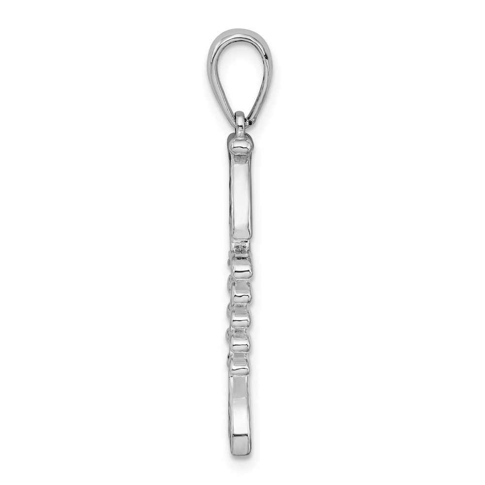 FJC Finejewelers 925 Sterling Silver Rhodium Plated Polished 3D Enameled Fishbone Charm 34 x 9 mm