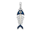 FJC Finejewelers 925 Sterling Silver Rhodium Plated Polished 3D Enameled Fishbone Charm 34 x 9 mm