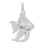 FJC Finejewelers 925 Sterling Silver Rhodium Plated Polished Enameled Angel Fish Charm 40 x 25 mm