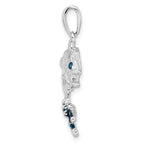 FJC Finejewelers 925 Sterling Silver Rhodium Plated Enameled Jumping Bass Fish Charm 30 x 19 mm
