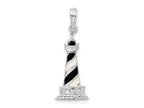 FJC Finejewelers 925 Sterling Silver d Enameled Cape Hatteras Lighthouse Charm 27 x 9 mm