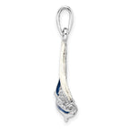 FJC Finejewelers 925 Sterling Silver Rhodium Plated Polished 3D Enameled Sailboat Charm 29 x 19 mm