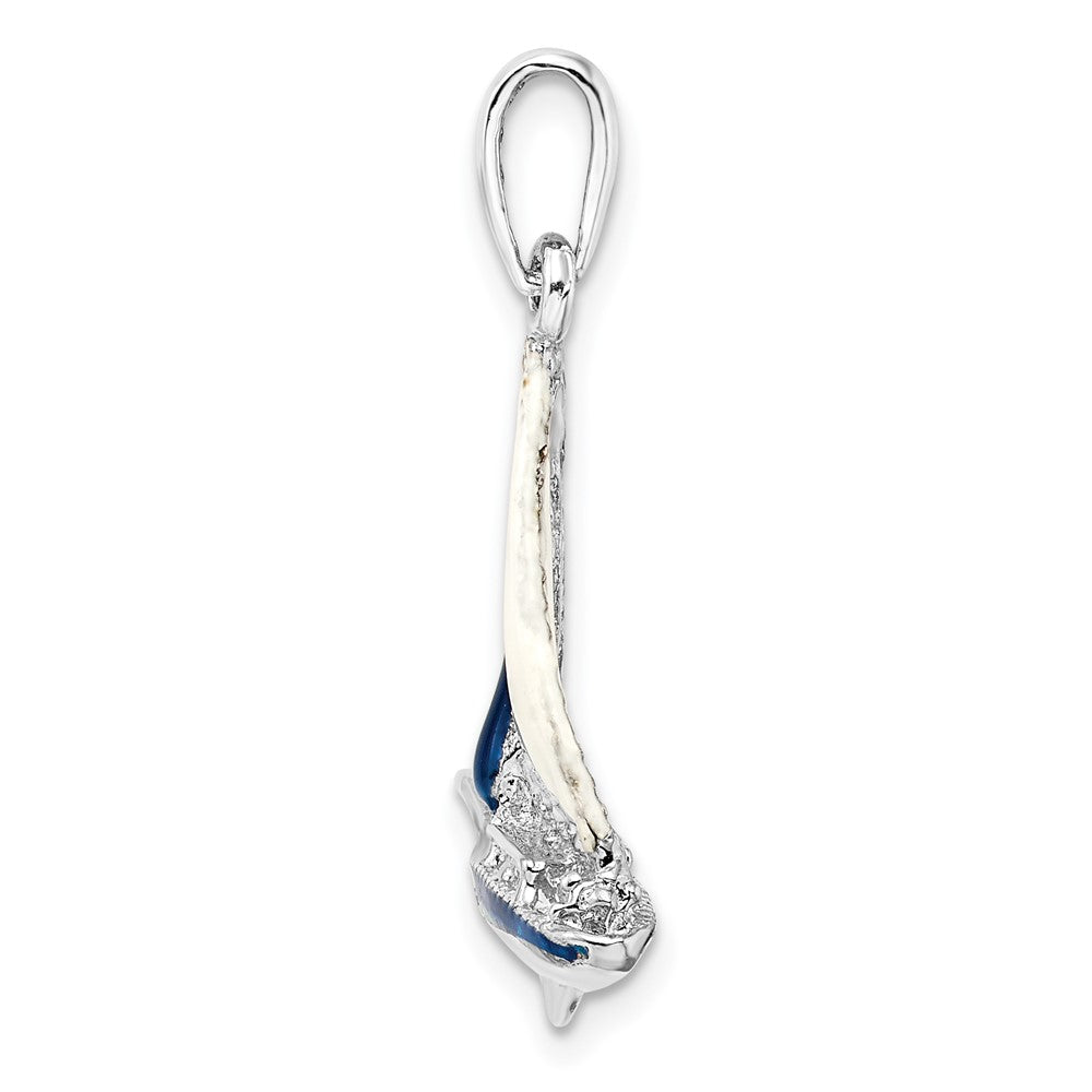 FJC Finejewelers 925 Sterling Silver Rhodium Plated Polished 3D Enameled Sailboat Charm 29 x 19 mm